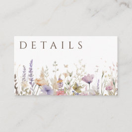 Tarjeta De Recepción Detalles simples del Boho Wildflower White