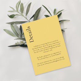 Tarjeta De Recepción Detalles simples mínimos de limón golito cítricos 