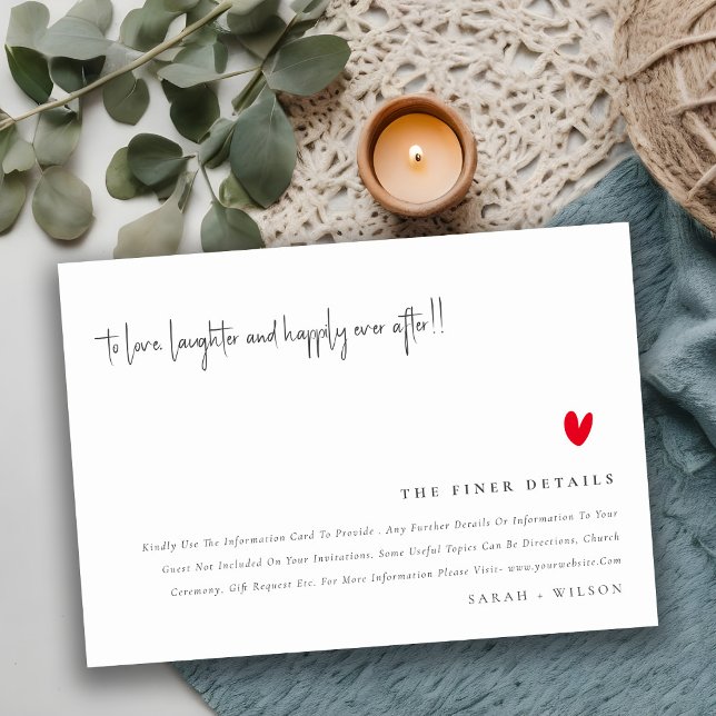 Tarjeta De Recepción Detalles simples mínimos del Boda de guiones del c (Subido por el creador)