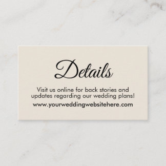 Tarjeta De Recepción Detalles simples y elegantes del Boda crema