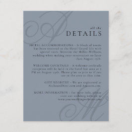 Tarjeta De Recepción Detalles simples y elegantes del Boda de monograma