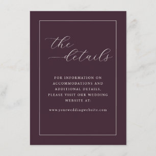 Tarjeta De Recepción Detalles Sofisticados de Boda Marrón