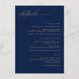 Tarjeta De Recepción Detalles suaves delicados románticos de boda en or