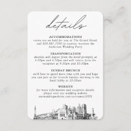 Tarjeta De Recepción Detalles Verticales de Boda en Indianapolis