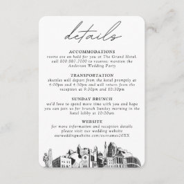 Tarjeta De Recepción Detalles Verticales de Boda en Raleigh