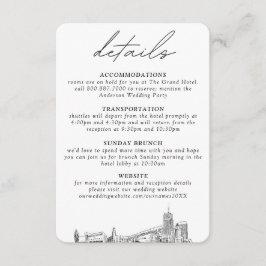 Tarjeta De Recepción Detalles verticales del Boda Akron Ohio