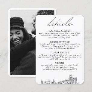 Tarjeta De Recepción Detalles verticales del Boda Akron Ohio