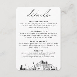 Tarjeta De Recepción Detalles verticales del Boda Albuquerque