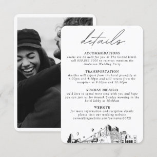 Tarjeta De Recepción Detalles verticales del Boda Albuquerque