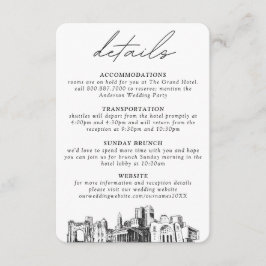 Tarjeta De Recepción Detalles verticales del Boda de columnas