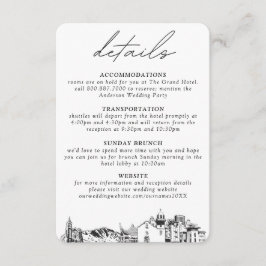 Tarjeta De Recepción Detalles verticales del Boda de El Paso