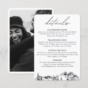 Tarjeta De Recepción Detalles verticales del Boda de El Paso
