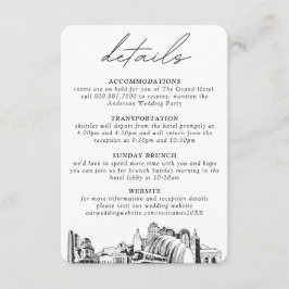 Tarjeta De Recepción Detalles verticales del Boda de Kansas City