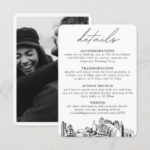 Tarjeta De Recepción Detalles verticales del Boda de Kansas City