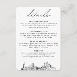 Tarjeta De Recepción Detalles verticales del Boda de San Francisco