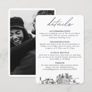 Tarjeta De Recepción Detalles verticales del Boda Milwaukee