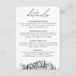 Tarjeta De Recepción Detalles verticales del Boda Oakland