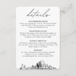 Tarjeta De Recepción Detalles verticales del Boda Phoenix