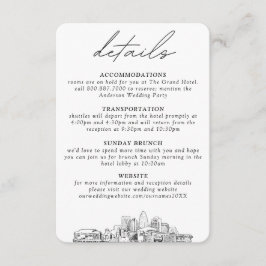 Tarjeta De Recepción Detalles verticales pequeños de Boda de Charlotte