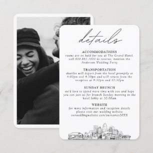 Tarjeta De Recepción Detalles verticales pequeños de Boda de Charlotte