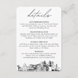 Tarjeta De Recepción Detalles Verticales Pequeños de Boda en Tucson