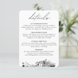 Tarjeta De Recepción Detalles verticales pequeños de Jacksonville Boda