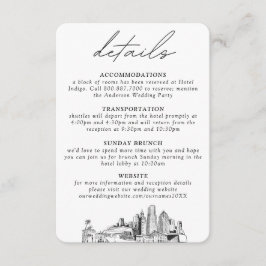 Tarjeta De Recepción Detalles verticales pequeños del Boda de Miami