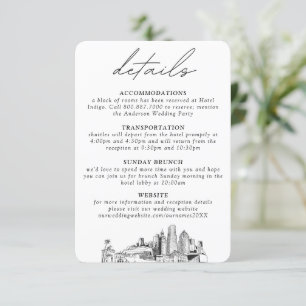 Tarjeta De Recepción Detalles verticales pequeños del Boda de Miami