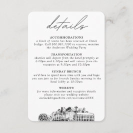 Tarjeta De Recepción Detalles verticales pequeños del Boda Seattle