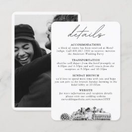 Tarjeta De Recepción Detalles verticales pequeños del Boda Seattle