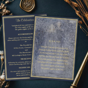 Tarjeta De Recepción Detalles Vintage Art Nouveau de Naval y Dorado Eté