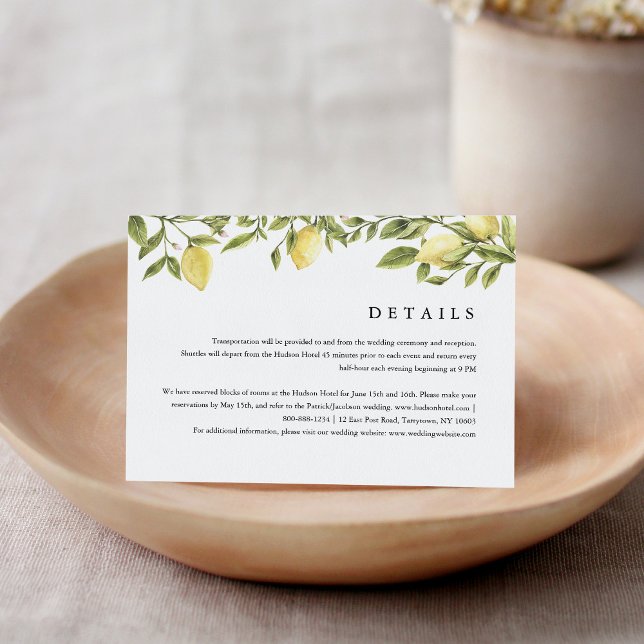 Tarjeta De Recepción Detalles y alojamiento de CITRON Lemon Citrus (Subido por el creador)