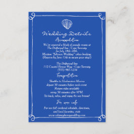 Tarjeta De Recepción Detalles y dirección del Boda náutico escrito a ma