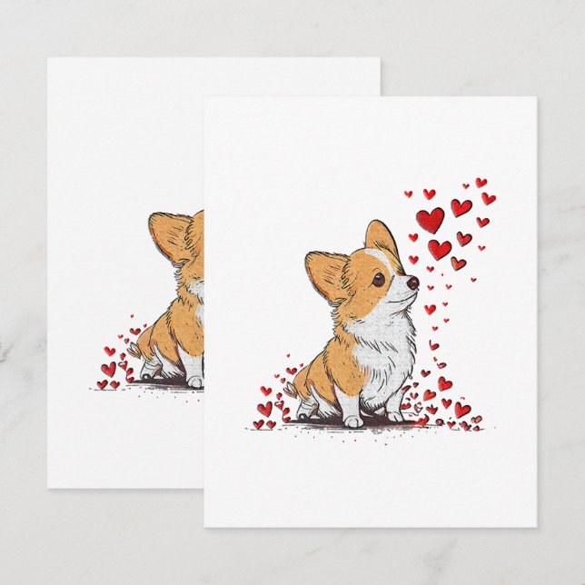 Tarjeta De Recepción Día de San Valentín del perro (Anverso / Reverso)