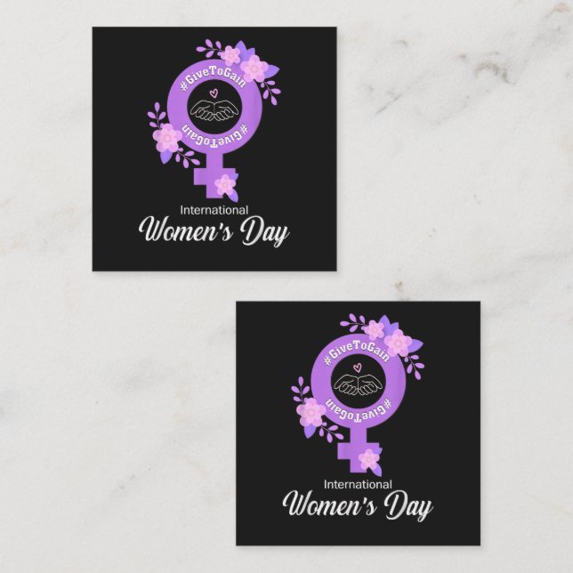 Tarjeta De Recepción Día Internacional de la Mujer 8 de marzo (Anverso / Reverso)