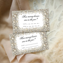 Tarjeta De Recepción Diamantes y perlas: cuántos besos de juego de novi
