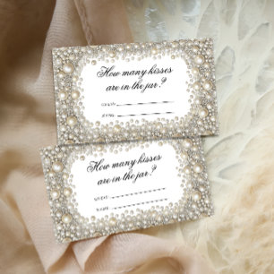 Tarjeta De Recepción Diamantes y perlas: cuántos besos de juego de novi