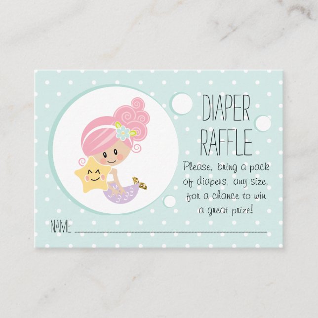Tarjeta De Recepción Diapasos de Sirena Rosada Raffle Entradas Piel Lig (Anverso)