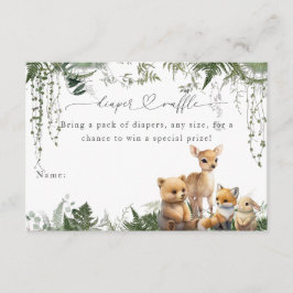 Tarjeta De Recepción Diapé Baby Shower neutro para animales de Woodland