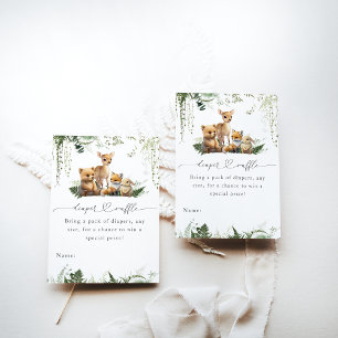 Tarjeta De Recepción Diapé Baby Shower neutro para animales de Woodland