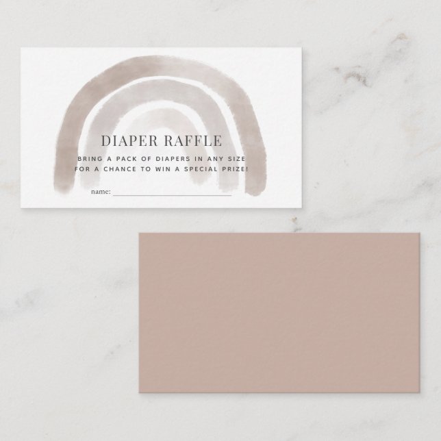 Tarjeta De Recepción Diapé de color de arcoiris gris beige Raffle Ticke (Anverso / Reverso)