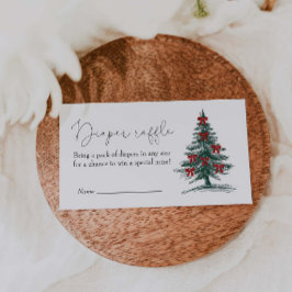 Tarjeta De Recepción Diaper Baby Shower de árbol de Navidad