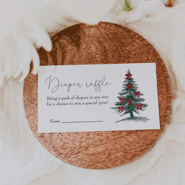 Tarjeta De Recepción Diaper Baby Shower de árbol de Navidad (Subido por el creador)