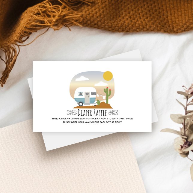 Tarjeta De Recepción Diaper Baby Shower del desierto del Camper Azul re (Subido por el creador)