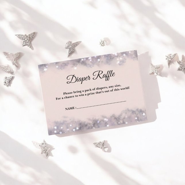Tarjeta De Recepción Diaper Celeste Raffle Pink Baby Shower (Subido por el creador)