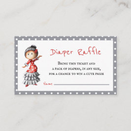 Tarjeta De Recepción Diaper de bailarina gris rojo sevillana
