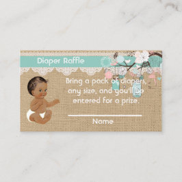 Tarjeta De Recepción Diaper de bebé afroamericano raffle Insert
