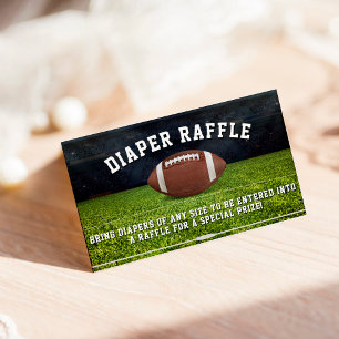 Tarjeta De Recepción Diaper de campo de fútbol americano Raffle Baby Sh