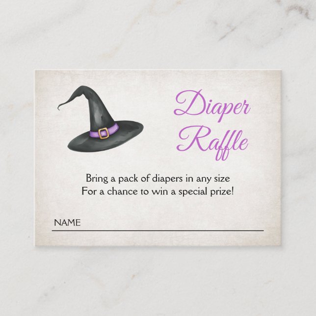 Tarjeta De Recepción Diaper de elaboración de bebés Raffle Shower (Anverso)