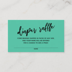 Tarjeta De Recepción Diaper de escritura a mano Raffle Ticket Biscay Gr
